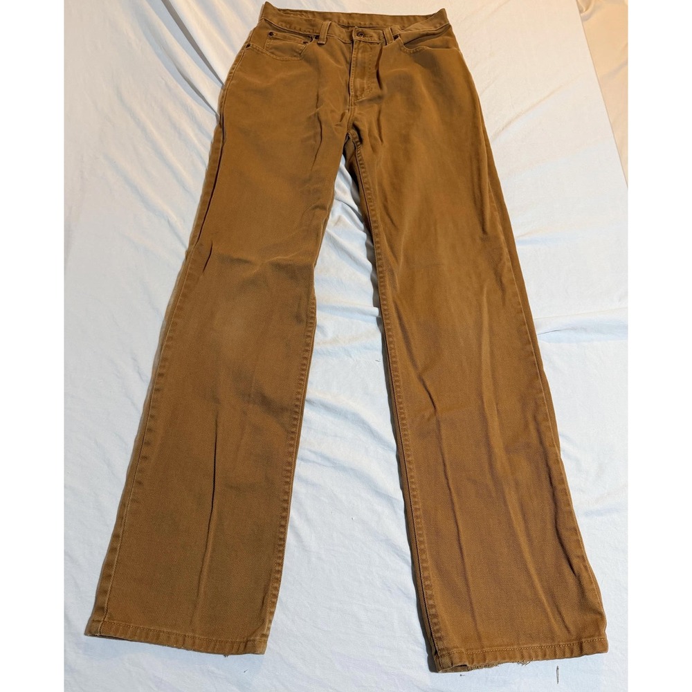 L.L. Bean Mens 100% Cotton Straight Fit Khaki‎ Jeans Size 31x32